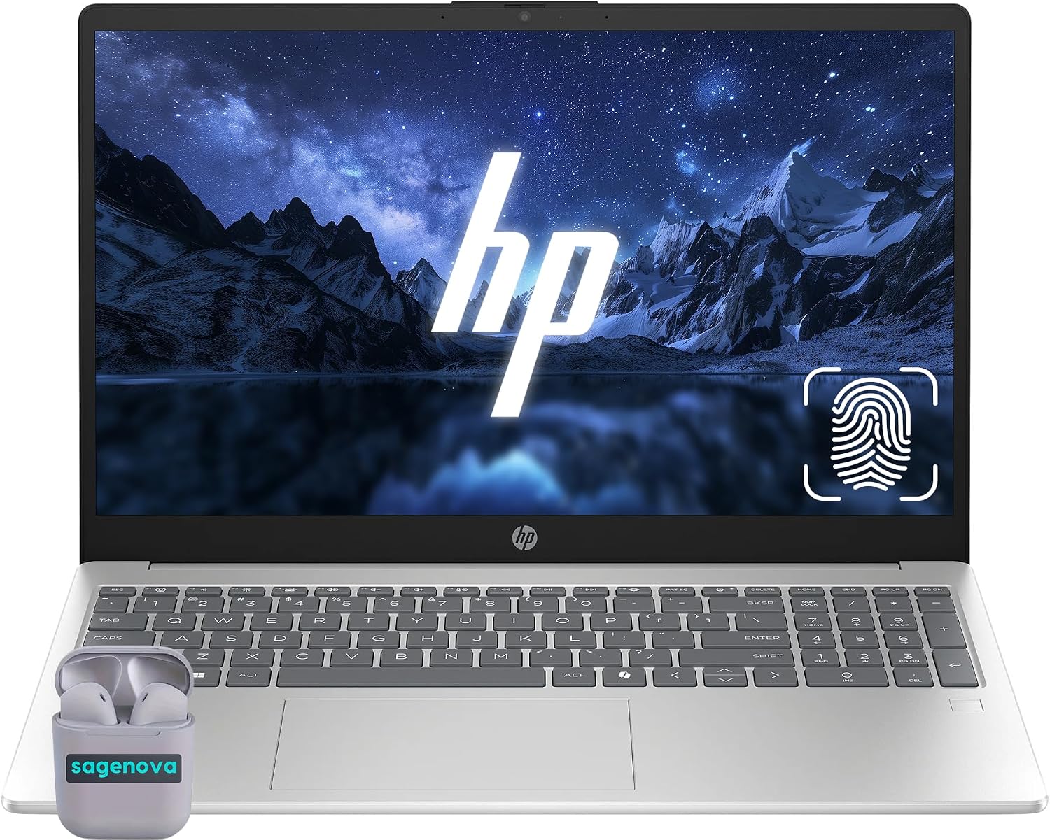 HP 15.6' Business Laptop Computer, Intel Core i5-1334U 10-Core (Up to 4.6Ghz), 16GB RAM 512GB SSD, Fingerprint Reader, Backlit Keyboard, Windows 11, Numeric Keypad, SageNova Earphones, Silver