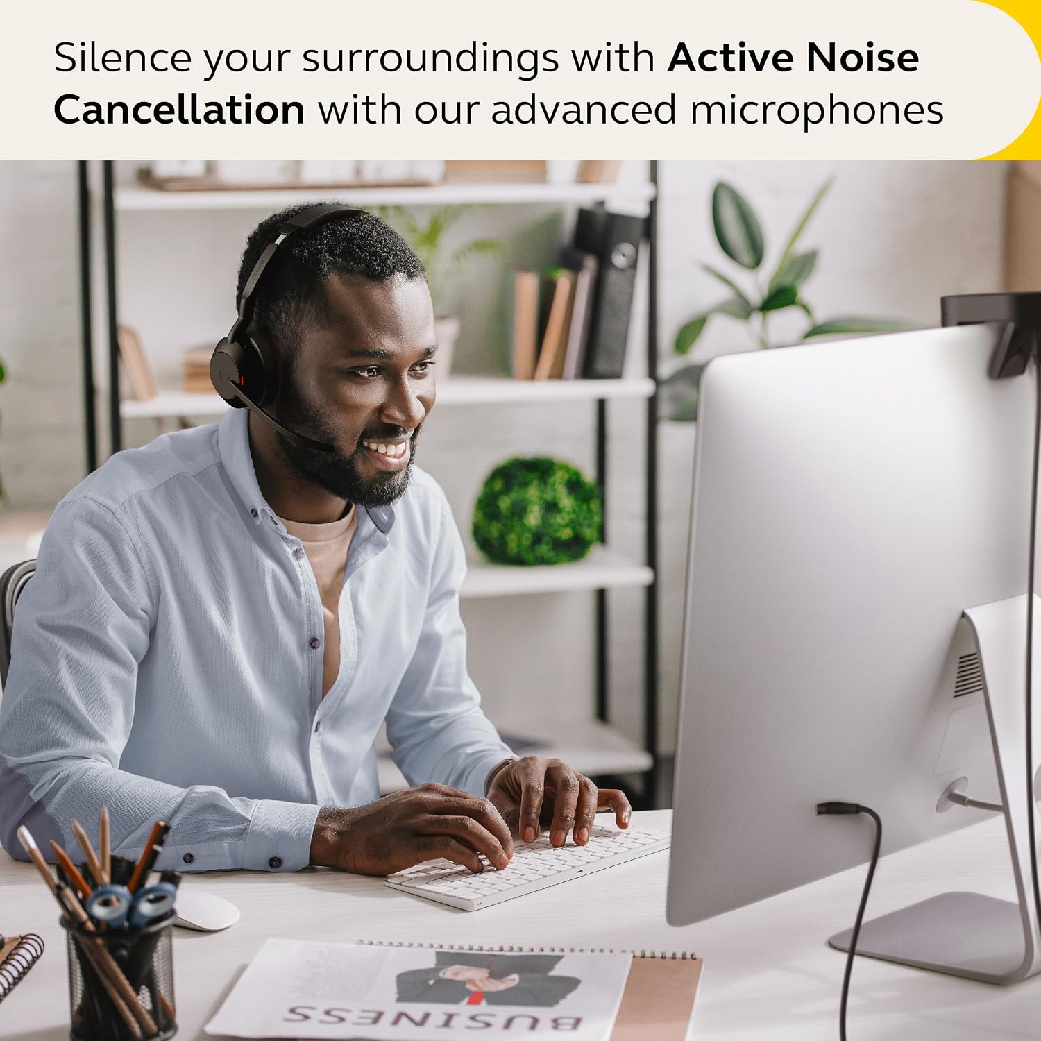 Jabra Evolve2 55 Stereo Wireless Headset with Charging Stand AirComfort Technology, Noise-Cancelling Mics & Active Noise Cancellation - MS Teams Certified, Works with Other Platforms - Black