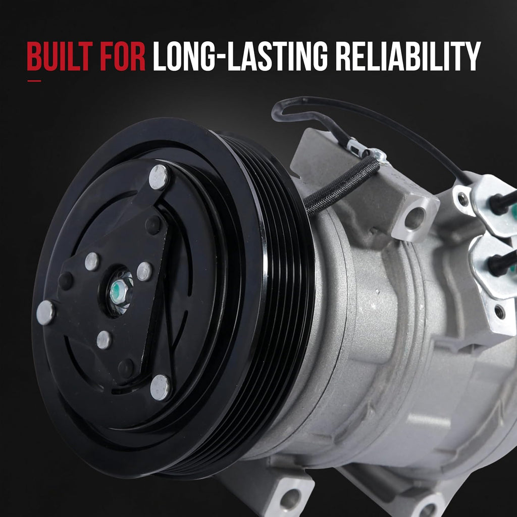 Automotive AC Compressor - Compatible with Acura & Honda Vehicles - MDX, TL, Accord, Odyssey, Pilot & Ridgeline - Replaces 38810RCAA01, 10736C, 639318 - HVAC Air Conditioning Compressor