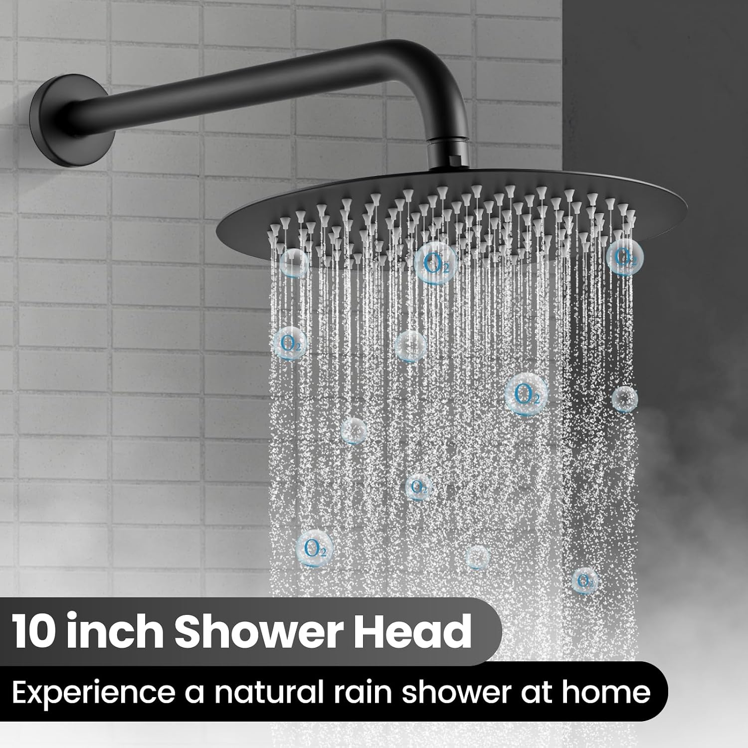 Airuida Shower Faucet Set, Bathtub Faucet Set with 10 Inch Rain Shower Head and Valve,2 Functions Tub Shower Faucet Set for Bathroom-Matte Black