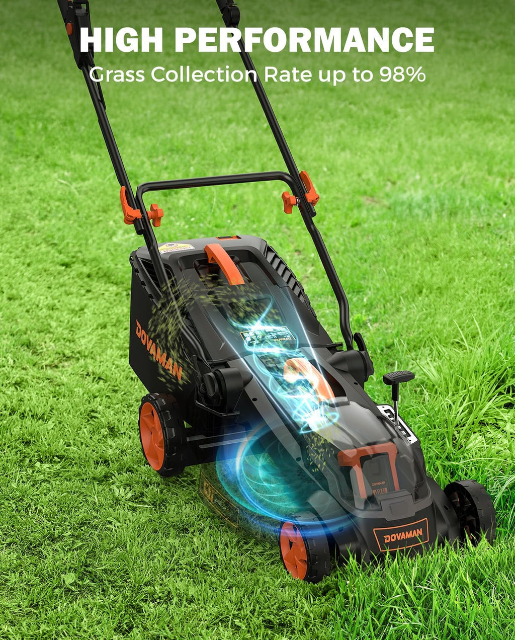 40V 19' Cordless Lawn Mower, Brushless Push Lawn Mower w/ 13.2Gal Bag, 98% Grass Collection, 3-Step Quicker Foldable, 6-Position Height Adjustment Meets Various Cutting Needs