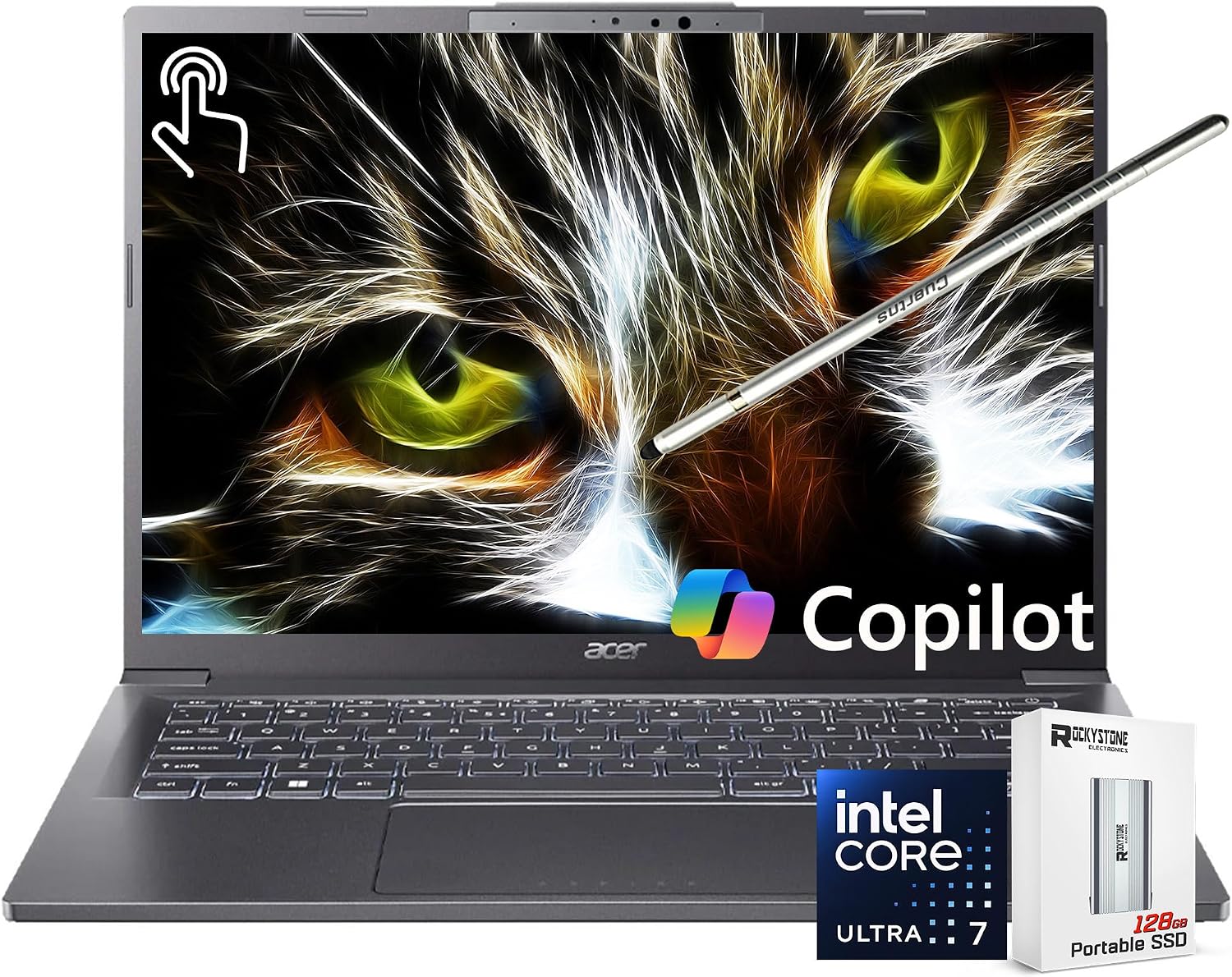 acer Aspire 14' AI Copilot+ PC WUXGA Touchscreen Laptop, Intel 8-Core Ultra 7 258V(>Ultra 9 185H), Intel ARC 140V, 32GB LPDDR5X, 2TB SSD, Wi-Fi 6E, FHD Webcam, W/128GB PSD&Stylus, Win11 Home