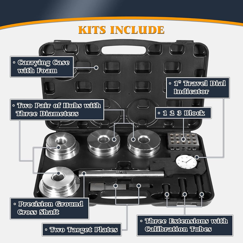 11001 Differential Pinion Depth Checker Kit Gauge Tool Compatible with Ford 7.5' 8' 8.8' 9', GM 10-14 Bolts, Compatible with Chrysler, Dana 30-80 and Most Differentials