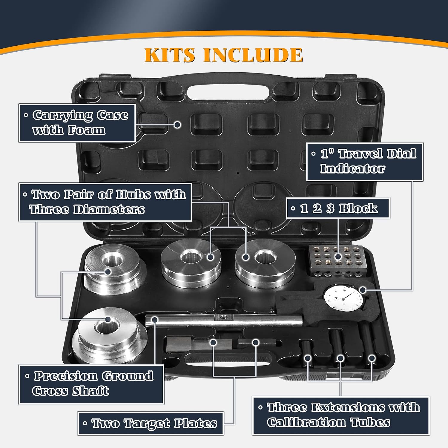 11001 Differential Pinion Depth Checker Kit Gauge Tool Compatible with Ford 7.5' 8' 8.8' 9', GM 10-14 Bolts, Compatible with Chrysler, Dana 30-80 and Most Differentials