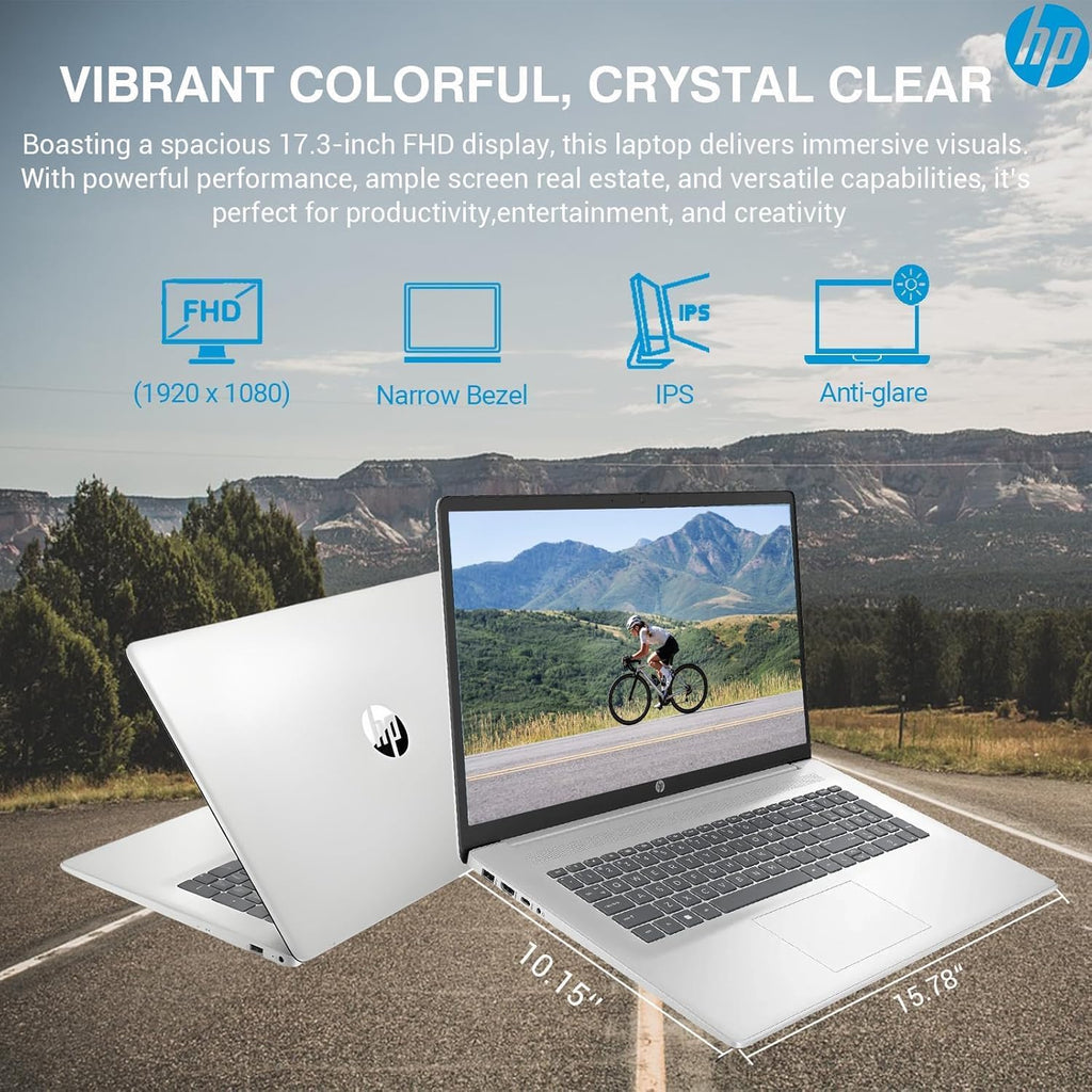 hp 17 Inch Business Laptop, 17.3'' FHD IPS Anti-Glare 1080P Display, AMD Ryzen 5 7430U (Beats Core i7-1355U), 64GB RAM, 2TB SSD, AMD Radeon Graphics, HDMI, Windows 11 Pro, Wi-Fi 6, WOWPC USB