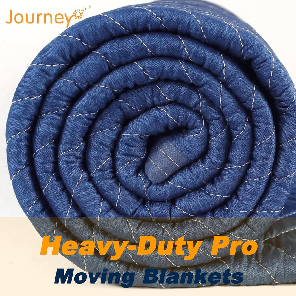 Padded Moving & Packing Blankets-Heavy Duty Pro - 80' x 72' (90lb/dz Weight) - Furniture Shipping Pads for Moving and Storage- Blue-6 Pack