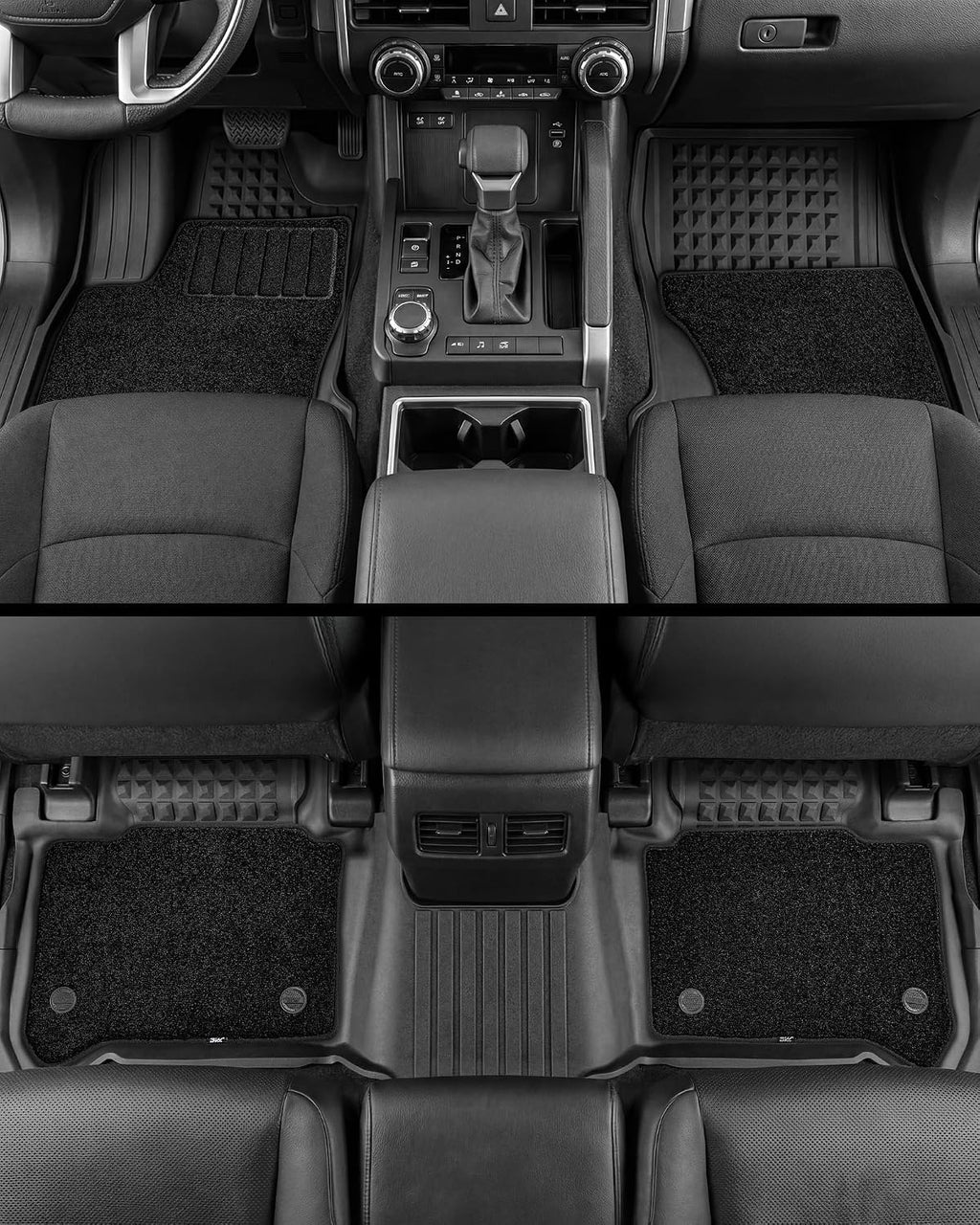 3W Floor Mats & Carpets for Toyota 4Runner 2025 2026 5 Seats(Not fit Hybrid), All Weather TPE Custom Fit Floor Liner & Trunk Mat & 2nd Row Under Seat Mat & Backrest Mat for 4 Runner Full Set