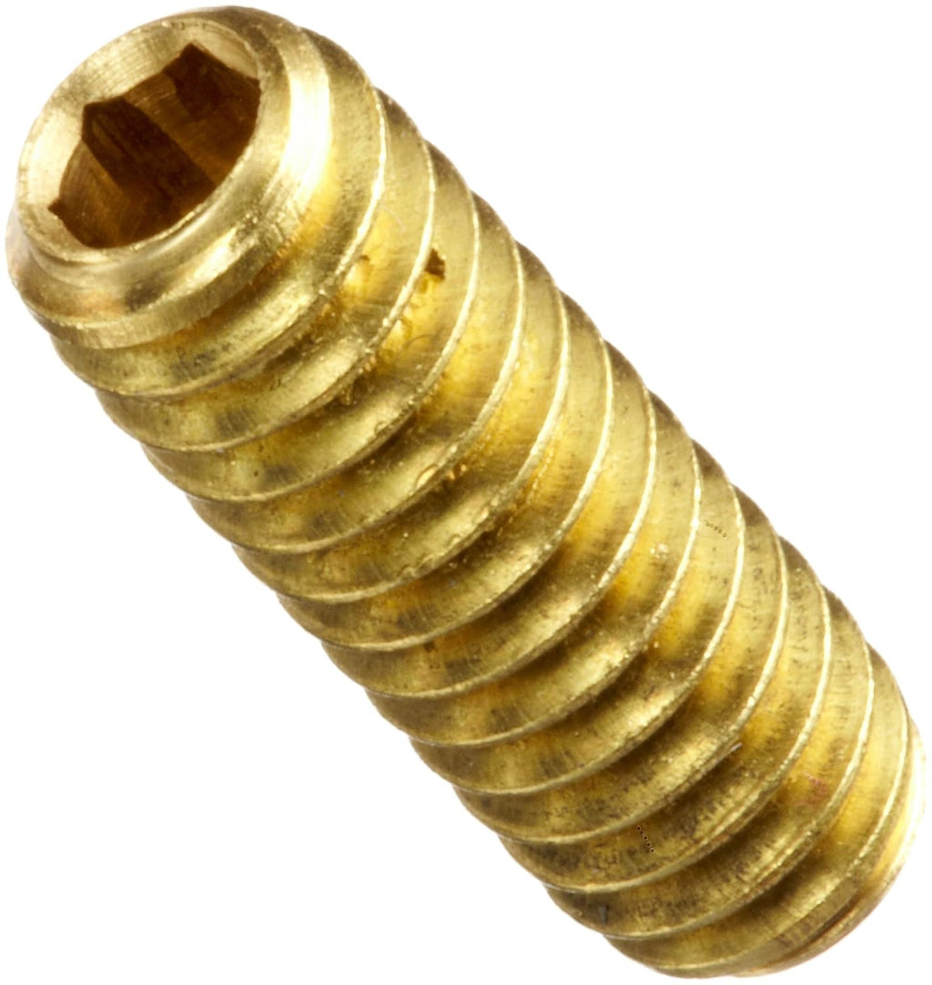 Brass Set Screw, Hex Socket Drive, Cup Point, 1/2'-13, 1' Length (Pack of 50)
