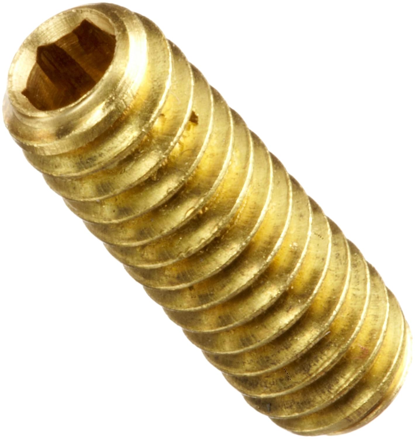 Brass Set Screw, Hex Socket Drive, Cup Point, 1/2'-13, 1' Length (Pack of 50)
