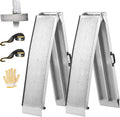 Aluminum Truck Ramps for ATV, UTV, Lawn Mower, Pickup Trucks - 1500LB Capacity 7.5FT Heavy Duty Loading Ramps with Handle & Buckle, Silver, 2PCS