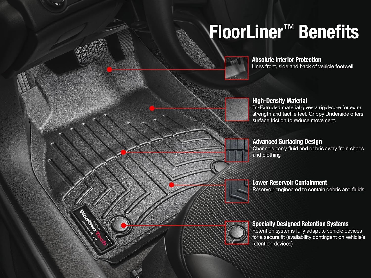 WeatherTech Custom Fit FloorLiners for Jeep Wrangler 4-Door Rubicon 392, Wrangler 4-Door, Wrangler Unlimited 4-Door - 1st & 2nd Row (451313-1-2), Tan