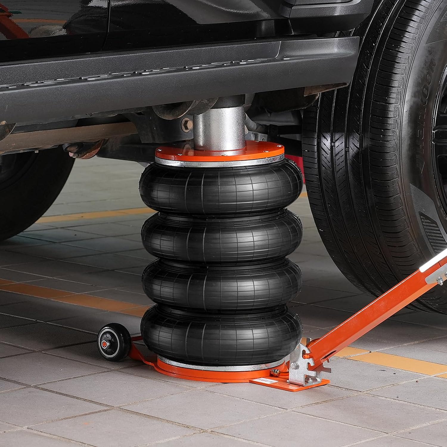VEVOR Air Jack, 6 Ton/13000 lbs Quadruple Bag Air Jack, Lift up to 26.5', with Heightened Column & Adjustable Handle, Thick Rubber Pad, 2-5 S Fast Lifting Pneumatic Jack for Car, SUV, Pickup Truck