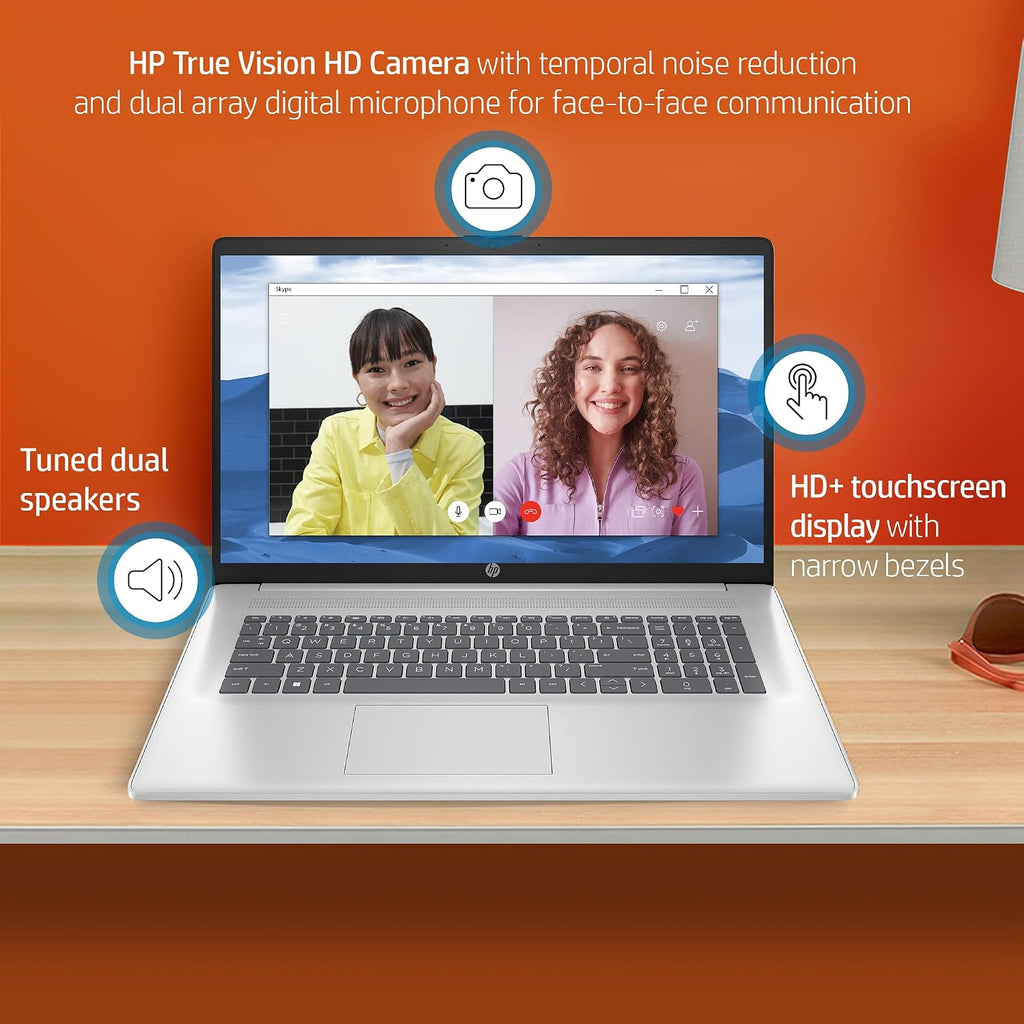 HP 17 Business Laptop, 17.3' HD+ Touchscreen, Office Pro Lifetime License, 32 GB RAM, 1 TB SSD, AMD Ryzen 5 7530U 6-Core CPU, AMD Radeon Graphics, HD Webcam, Wi-Fi 6, Windows 11 Pro, w/Accessories