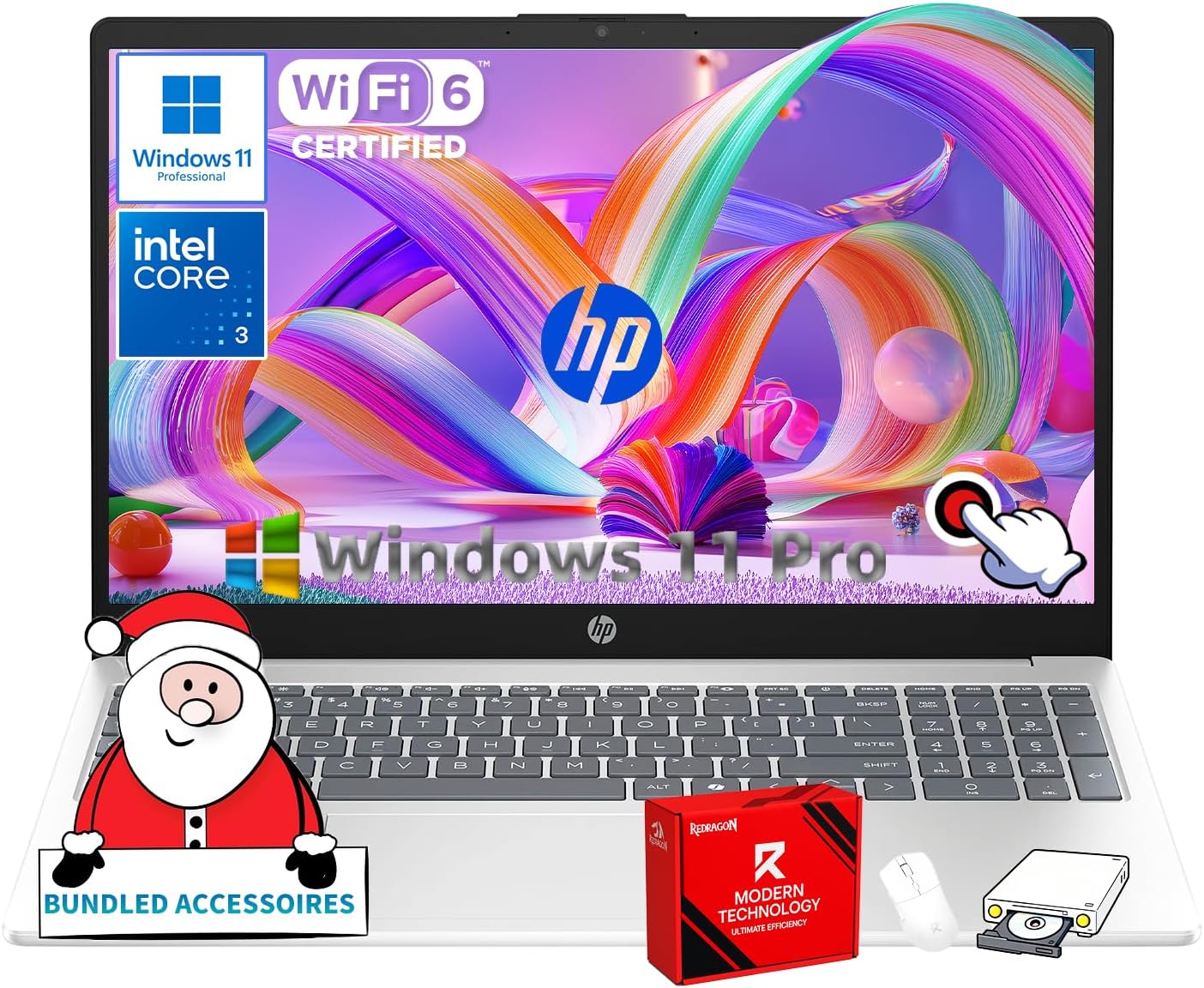 HP Flagship 15.6' Touchscreen Business & Students Laptop • 16 GB RAM • 512GB SSD • Intel • i3-1315U Processor (Up to 4.5GHz) • Copilot-AI Chat • Windows11 Pro & Accessoires