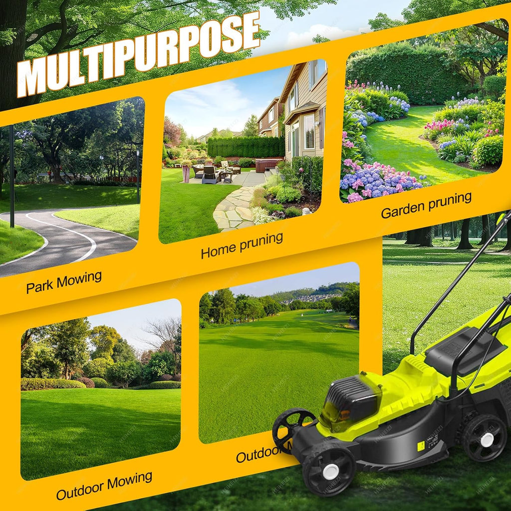 1600W Electric Lawn Mower for Yards,40V Self-Propelled Lawn Mower Cordless with 3-Position Height Adjustment,4.0Ah Lithium Battery,Lawn Dethatcher for Lawns & Garden,45Min Runtime,4 batteries