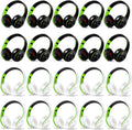 Bluetooth Headphones, Chat- Comfortable Over Ear Stereo Headphsets with Mic, Soft Earmuffs/Foldable/SD/TF, 20H Playtime, Great for Music/OFC/Tour/Gym/Game (20pcs Green Colors)