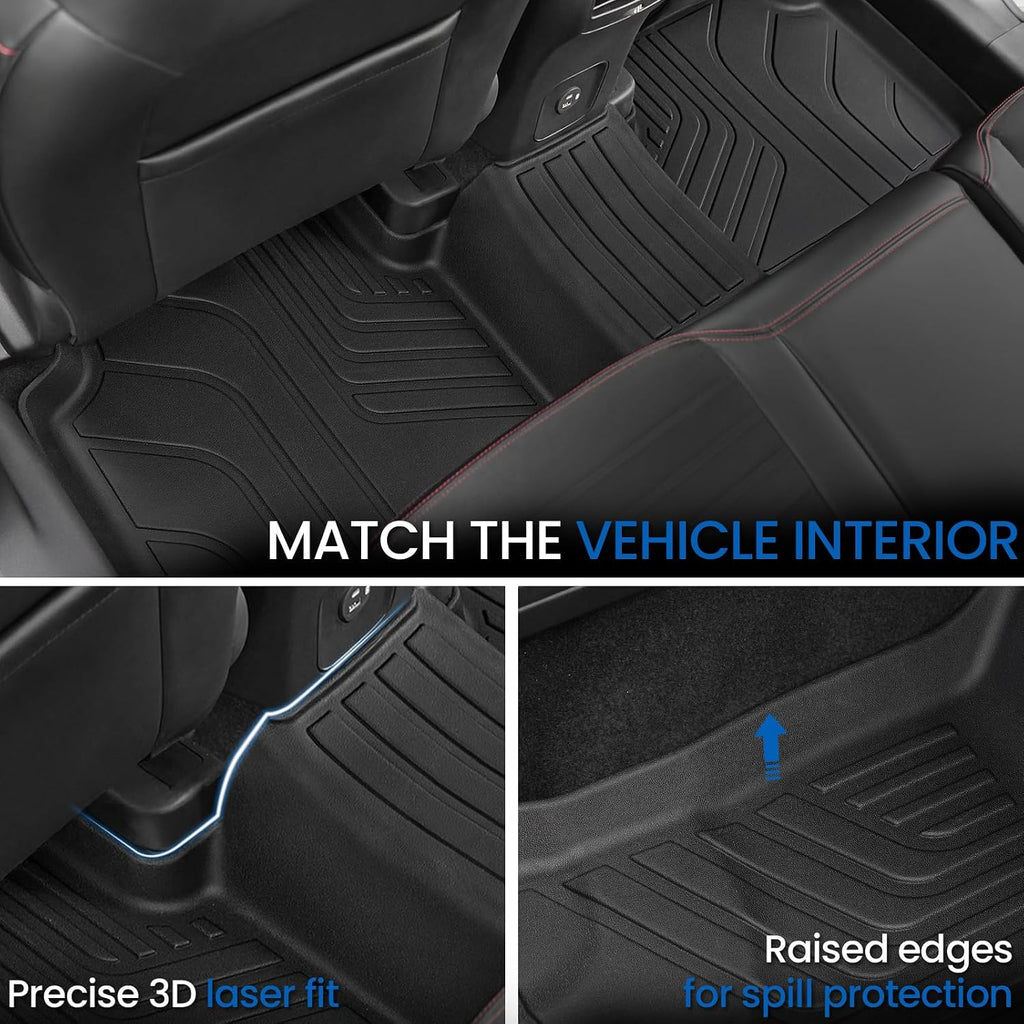 Floor Mats Set for 2020-2026 Ford Escape Gas(Not for Hybrid), All Weather TPE Trunk Mat with Backrest Cargo Liner Door Sill Guards Accessories