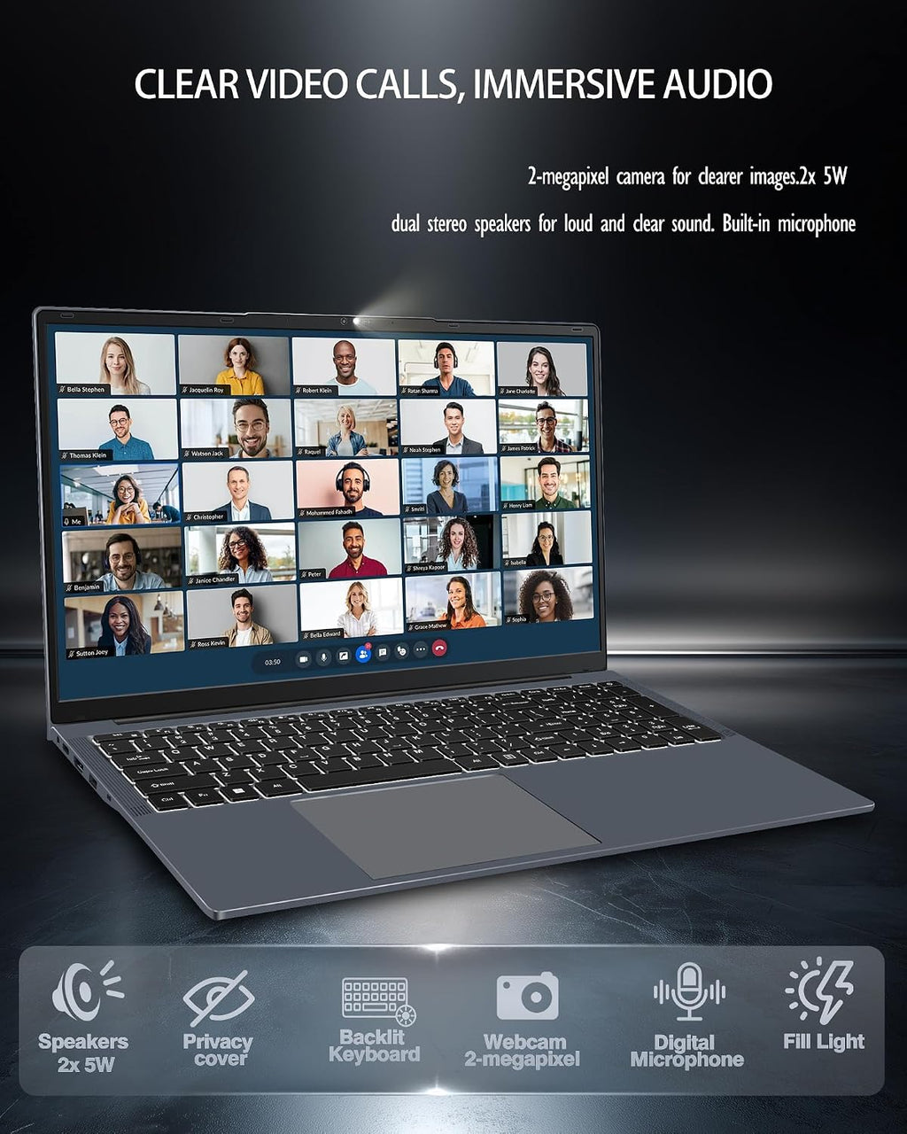 17 Inch Laptop with 3500U, 8GB RAM, 512GB SSD, FHD IPS Display, Backlit Keyboard, Webcam,RJ45, Dual Wi-Fi, Bluetooth 5.0, HDMI, USB 3.0, Type-C