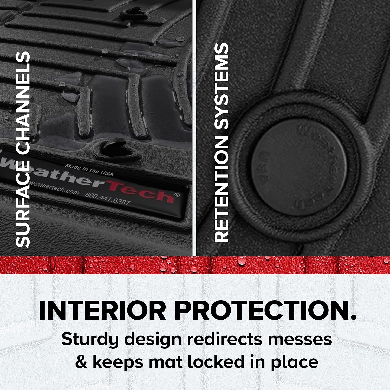 WeatherTech Custom Fit FloorLiners for Lexus ES - 1st & 2nd Row (47476-1-3), Cocoa