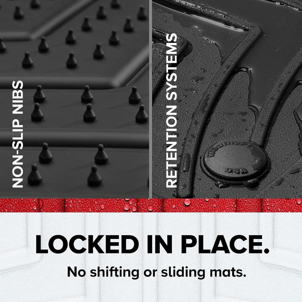 WeatherTech FloorLiner HP Custom Fit Floor Mats for Toyota Tundra 2nd Row (470938IM), Cocoa