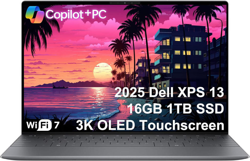 Dell XPS 13 9345 AI Laptop (13.4' 3K (2880x1800) OLED Touchscreen, 16GB DDR5, 1TB SSD, Snapdragon X Elite (> Intel i7-1355U)) Copilot+ PC, Backlit, FP, 27-Hour Battery, Wi-Fi 7, IR Webcam, Win 11 Pro