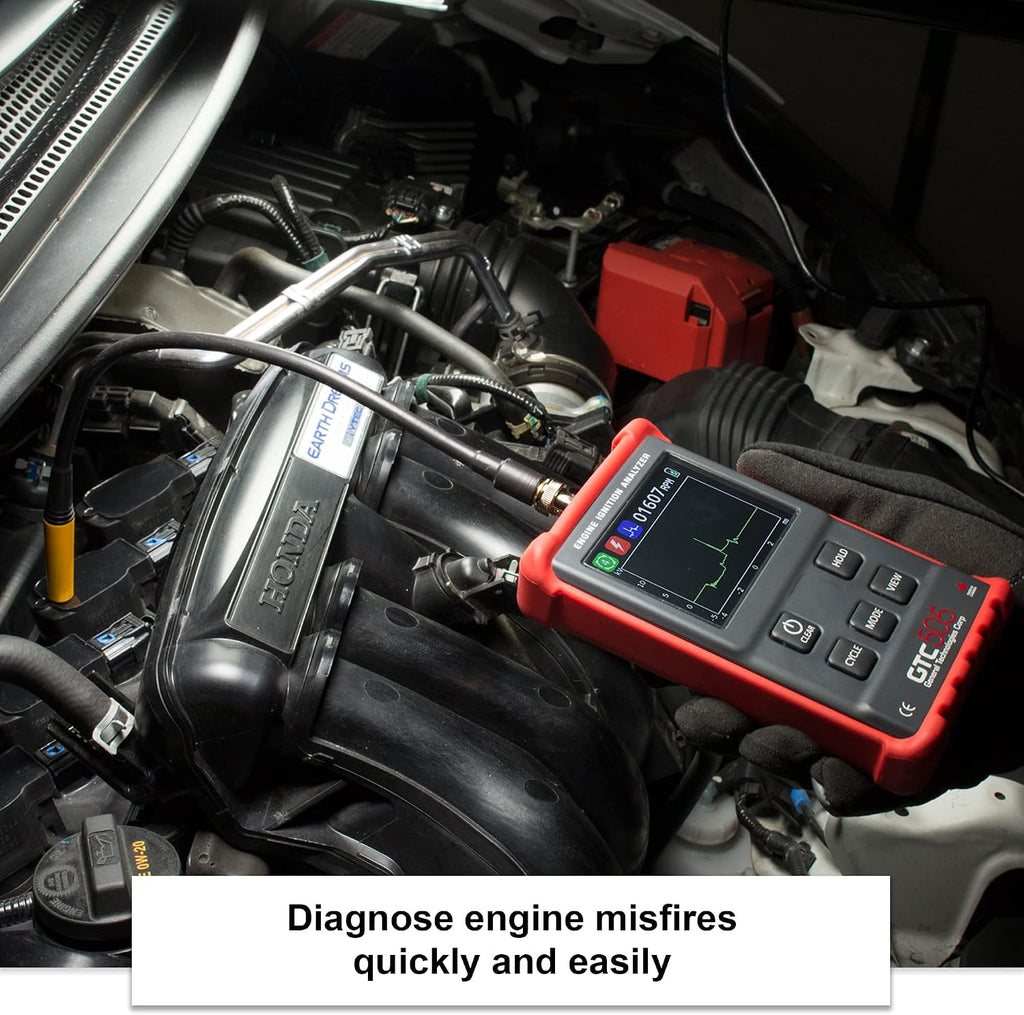 GTC505 Engine Ignition Analyzer - Spark Diagnostics and Tachometer Readings for Marine, Motorcycle, and Automotive Mechanics by GTC, General Technologies Corp