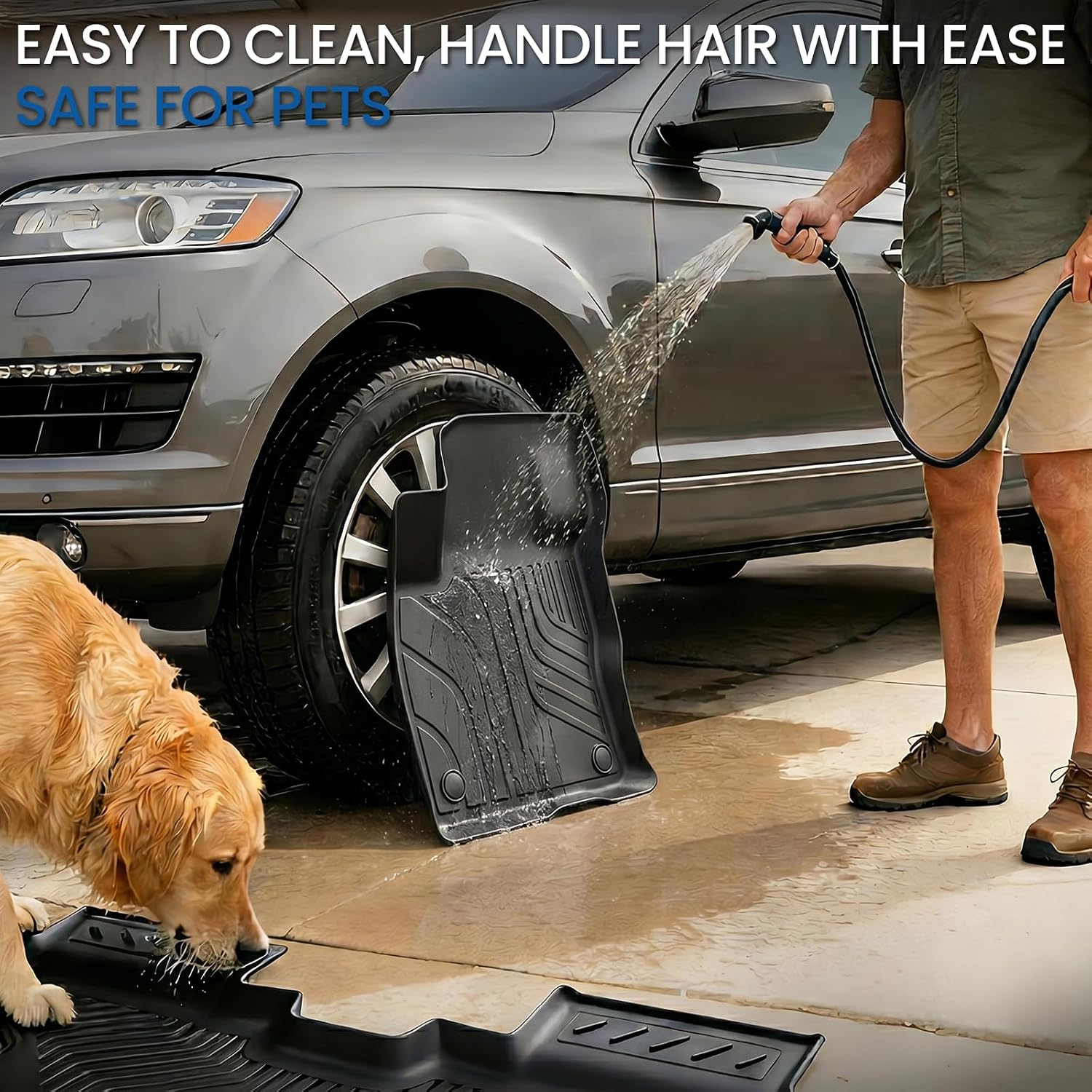 Floor Mats Set for 2020-2026 Ford Escape Gas(Not for Hybrid), All Weather TPE Trunk Mat with Backrest Cargo Liner Door Sill Guards Accessories