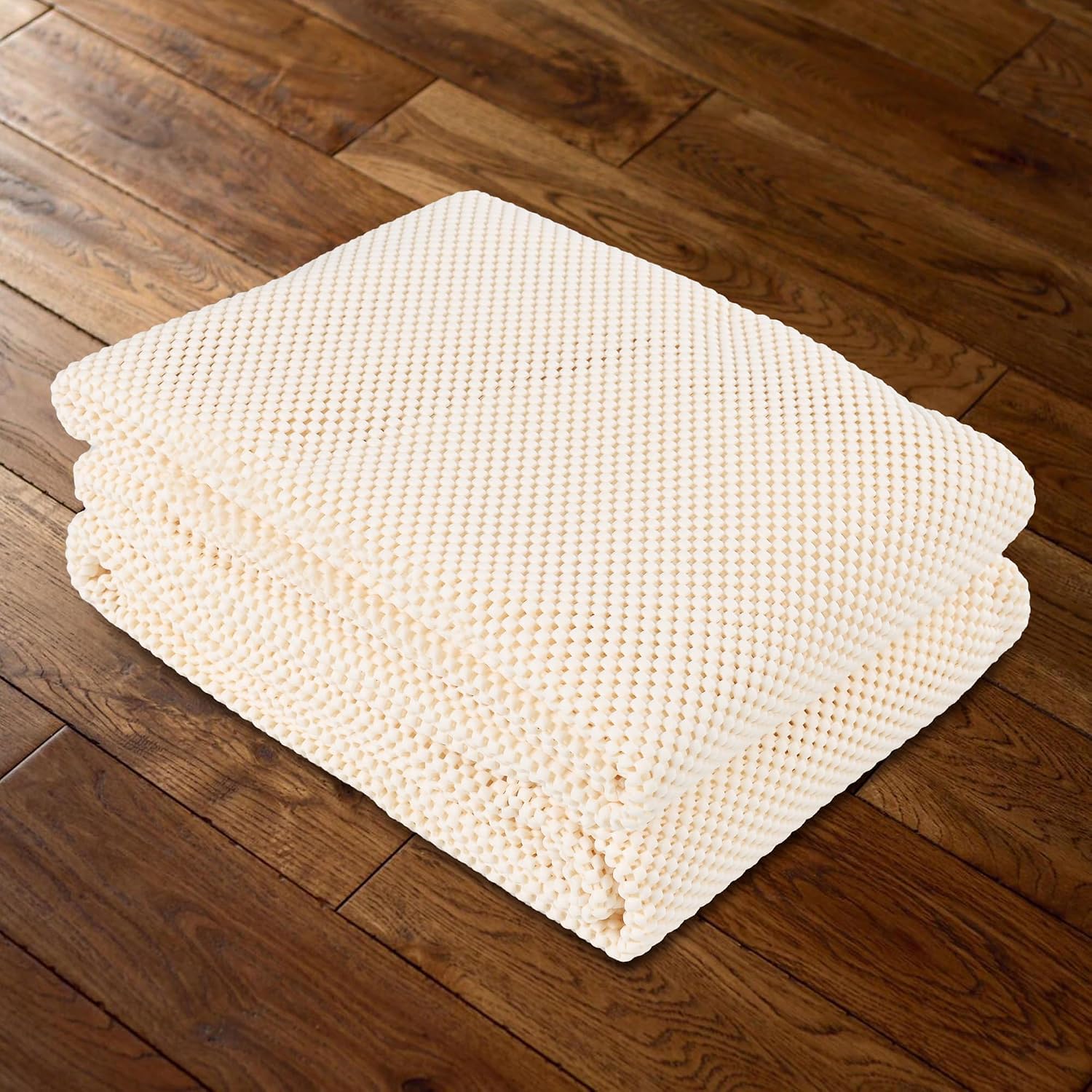 Superior Rio Reversible Rug Pad, Non-Slip, Non-Skid, Thick Mesh Design, Floor Protector, Padding, Furniture Gripper Mat, Slide Stopper, Foam Grip, Polymer Coated Polyester, 12' x 18', Cream