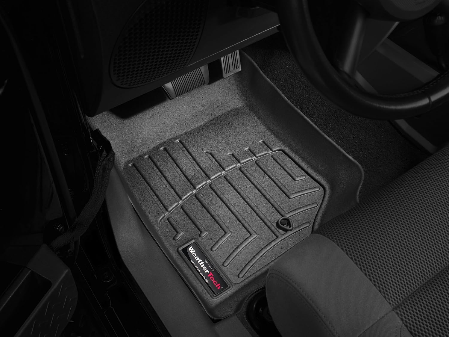 WeatherTech Custom Fit FloorLiners for Jeep Wrangler 2-Door, Wrangler Unlimited 4-Door, 1st Row (441051), Black