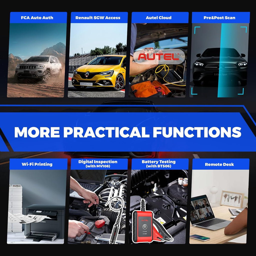 Autel Scanner MaxiCOM MK900, OE All-System OBD2 Scanner & Bidirectional Tool, 8in Up of MK808S MK808BT MX808S MK808Z, 3000+ Active Tests, 40+ Service, CAN-FD&DOIP, Smart Auto VI-N, FCA Auto Auth 11OS
