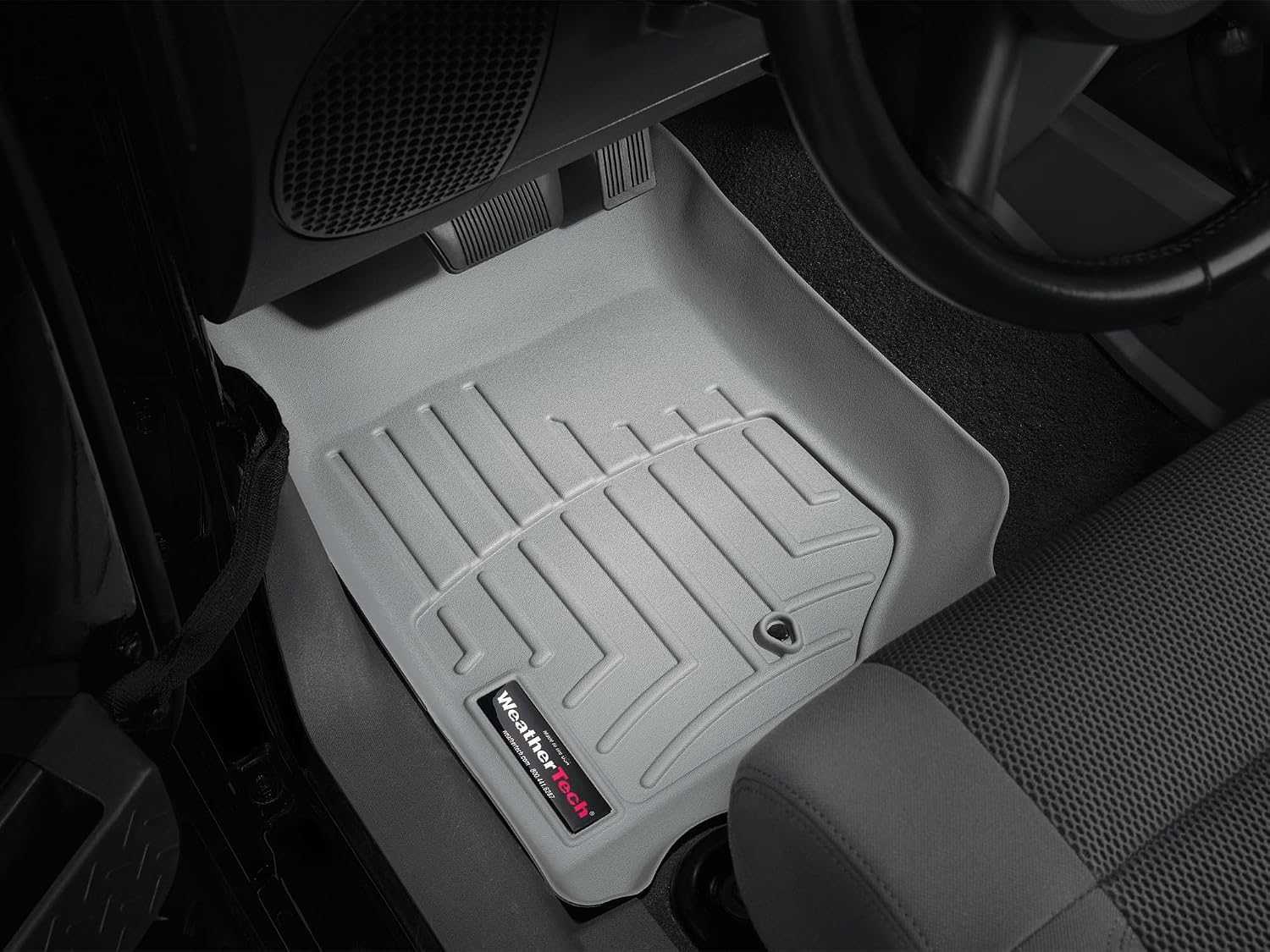 WeatherTech Custom Fit FloorLiners for Jeep Wrangler 2-Door, Wrangler Unlimited 4-Door, 1st Row (461051), Grey