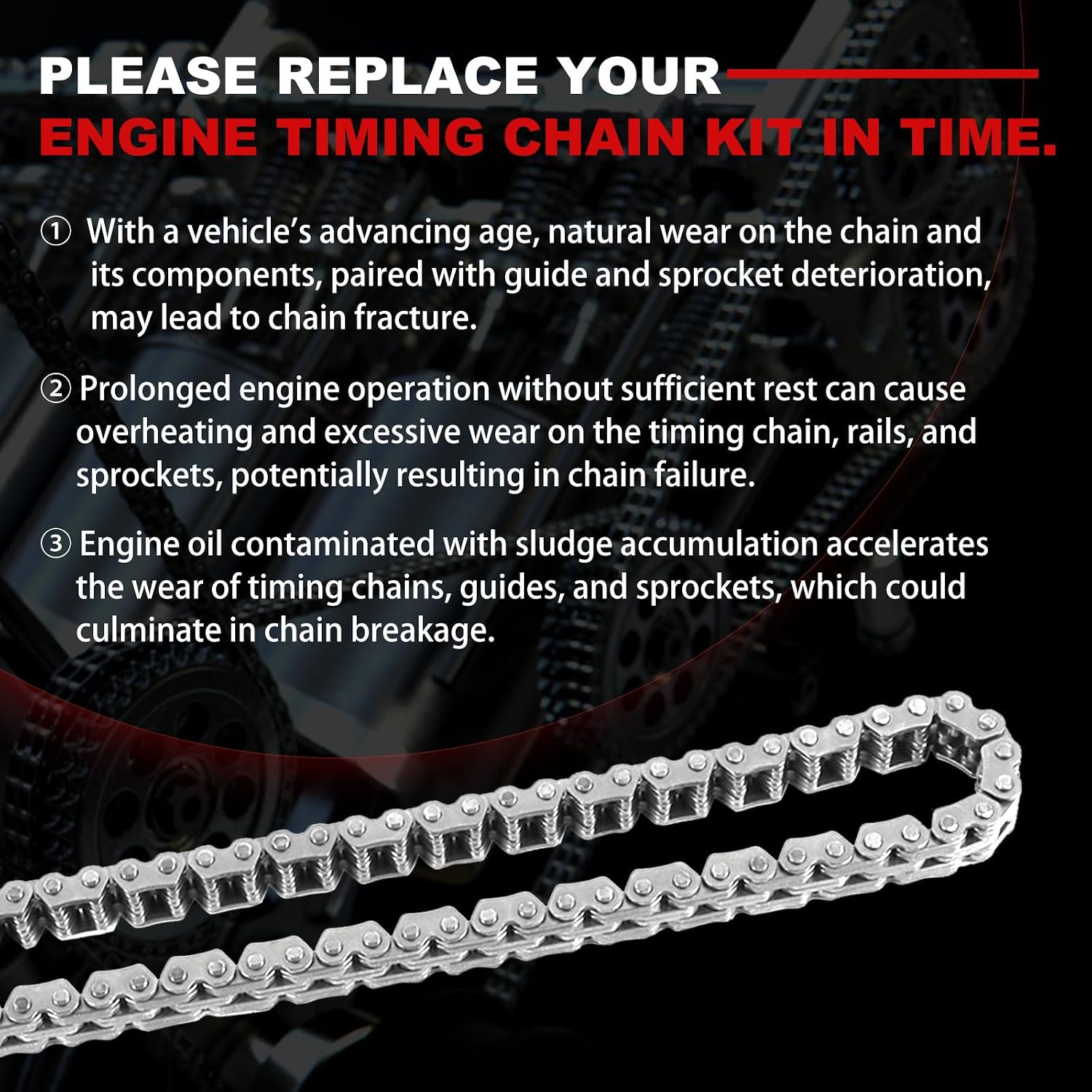 Timing Chain 4.6L Kit Fit for F-150 Town Car Econoline Club E-150 Expedition/Crown-Victoria 1997-2010 for Grand Marquis 2001-2010 with Gear Crank Sprocket Tensioners Guide Rails