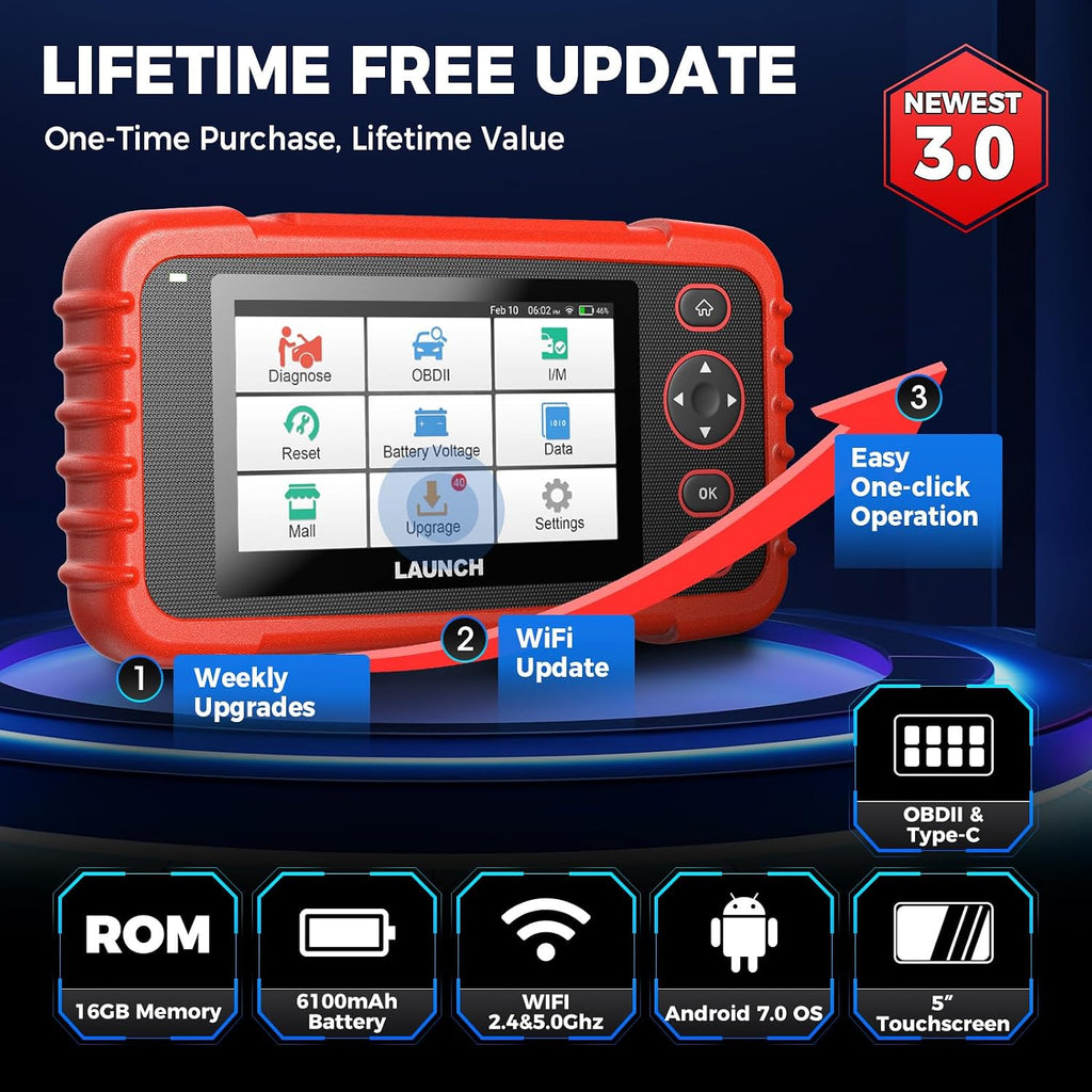 OBD2 Scanner LAUNCH CRP129X V3.0 Elite Scan Tool, Upgrade of CRP123X, 12 Reset Services, ABS/SRS/Transmission/Check Engine Car Code Reader, Lifetime Free Update, FCA AutoAuth & Auto VIN, CANFD & DoIP