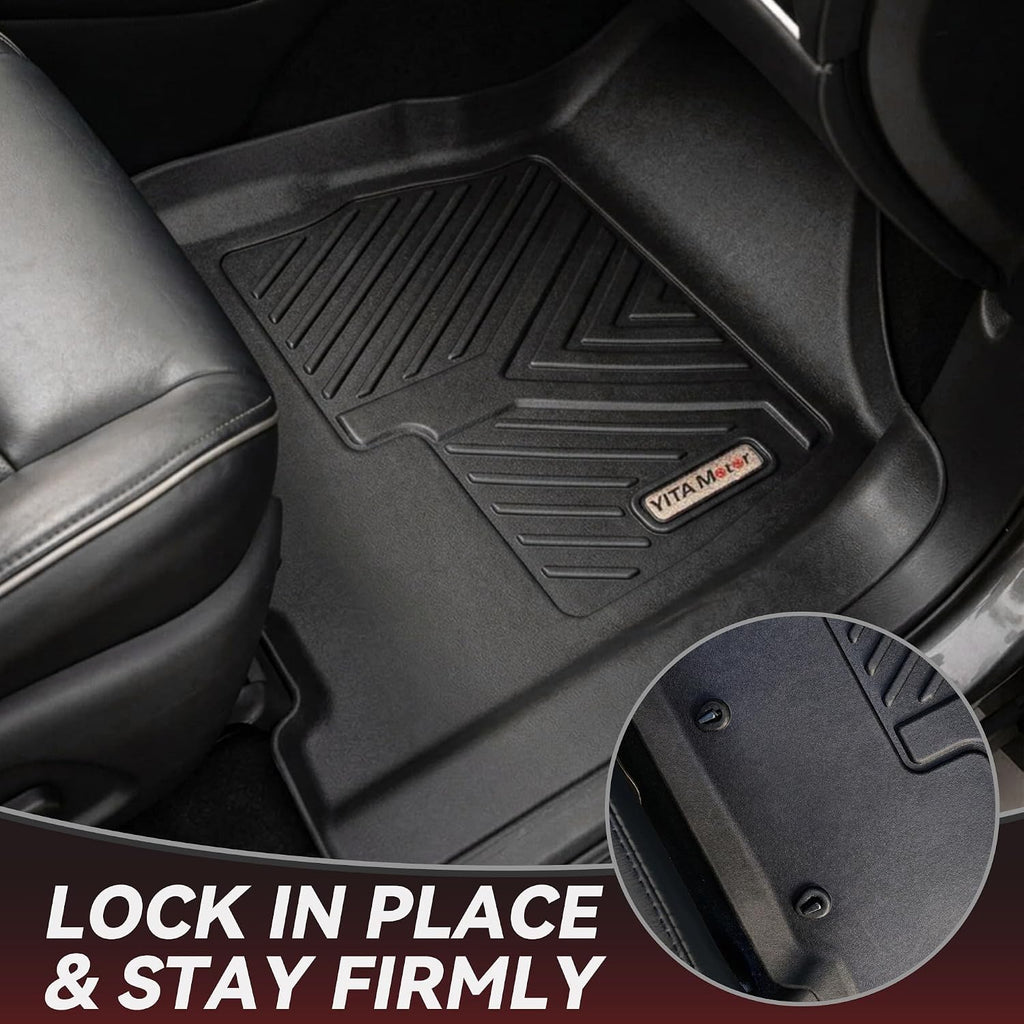 YITAMOTOR Floor Mats for Nissan Pathfinder 2013-2020, Infiniti QX60 2014-2020, JX35 2013, Custom Fit All Weather Anti-Slip TPE Rubber Mat, Pathfinder Accessories, 3 Row Automotive Floor Liners, Black