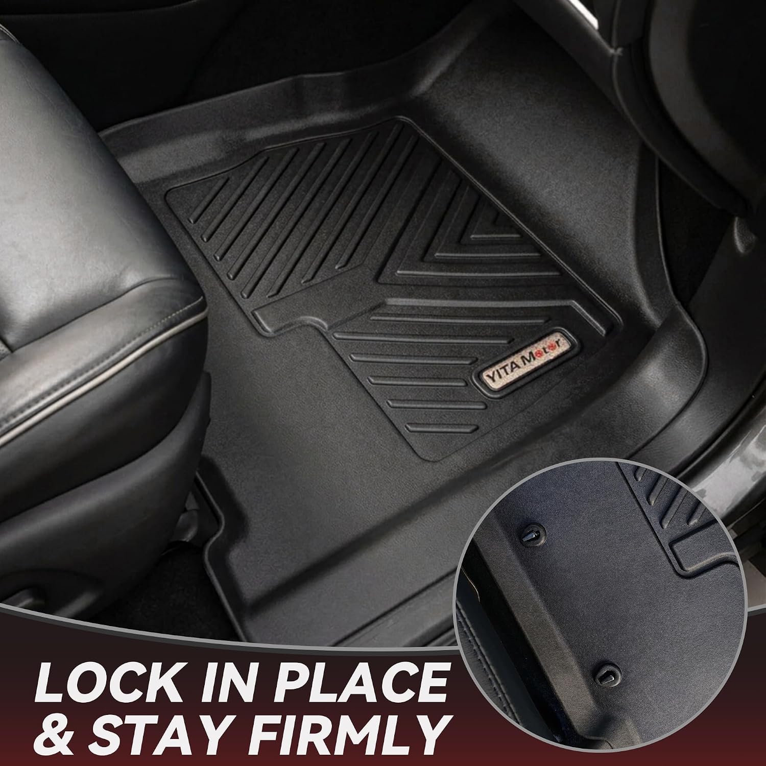 YITAMOTOR Floor Mats for Nissan Pathfinder 2013-2020, Infiniti QX60 2014-2020, JX35 2013, Custom Fit All Weather Anti-Slip TPE Rubber Mat, Pathfinder Accessories, 3 Row Automotive Floor Liners, Black