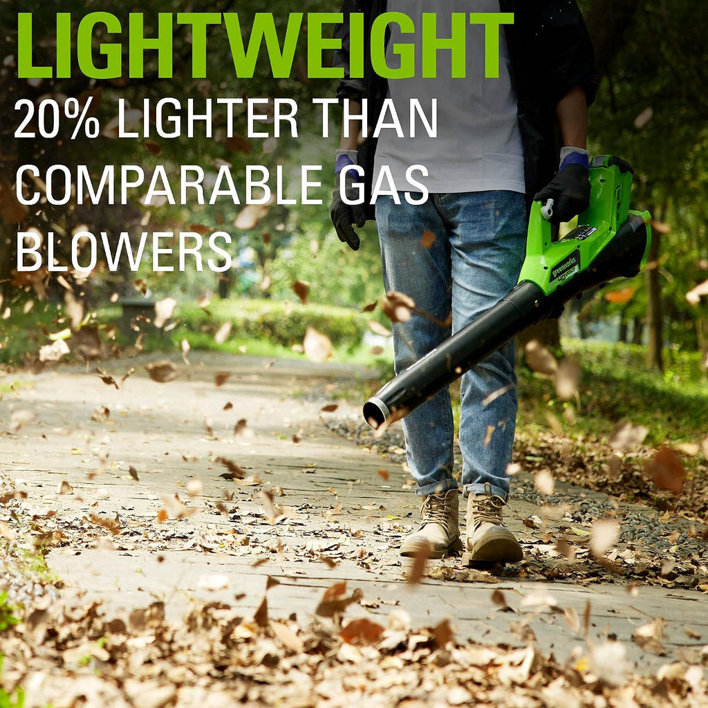 Greenworks 40V (115 MPH / 430 CFM) Brushless Axial Leaf Blower, 2.0Ah Battery and Charger Included