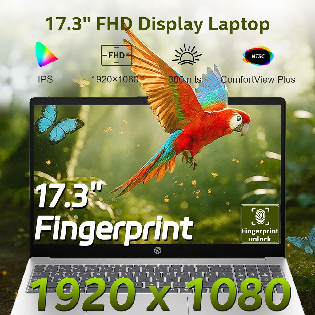 HP 17 Business Laptop, 17.3'+ FHD Display, Intel Core i5-1334U (Beats i7-1250U), 32GB RAM 1TB SSD, Backlit Keyboard, Fingerprint Reader, Windows 11 Pro, Copilot AI, Numeric Keypad, Patented KB Kit