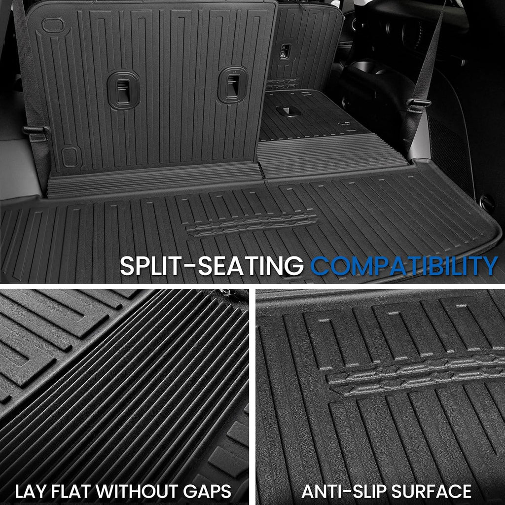 Floor Mats Set for 2026 Hyundai Palisade Hybrid 7/8 Seats (Not Fit Gas), All Weather TPE Backrest Mat Cargo Mat Floor Liner Accessories, Waterproof and Durable Car Mats