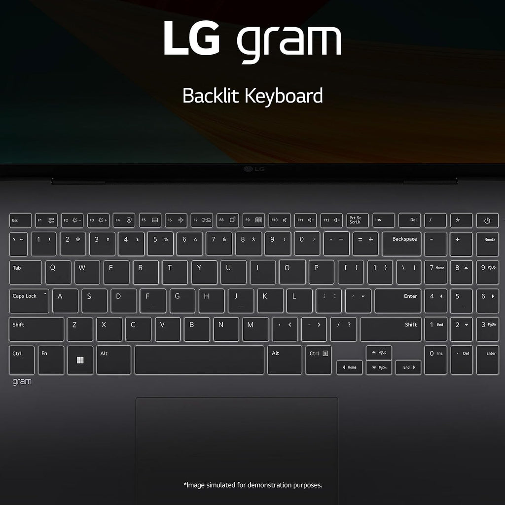 LG gram 17' Lightweight Laptop, Intel 13th Gen Core i7 Evo Platform, Windows 11 Home, 16GB RAM, 1TB SSD, Black