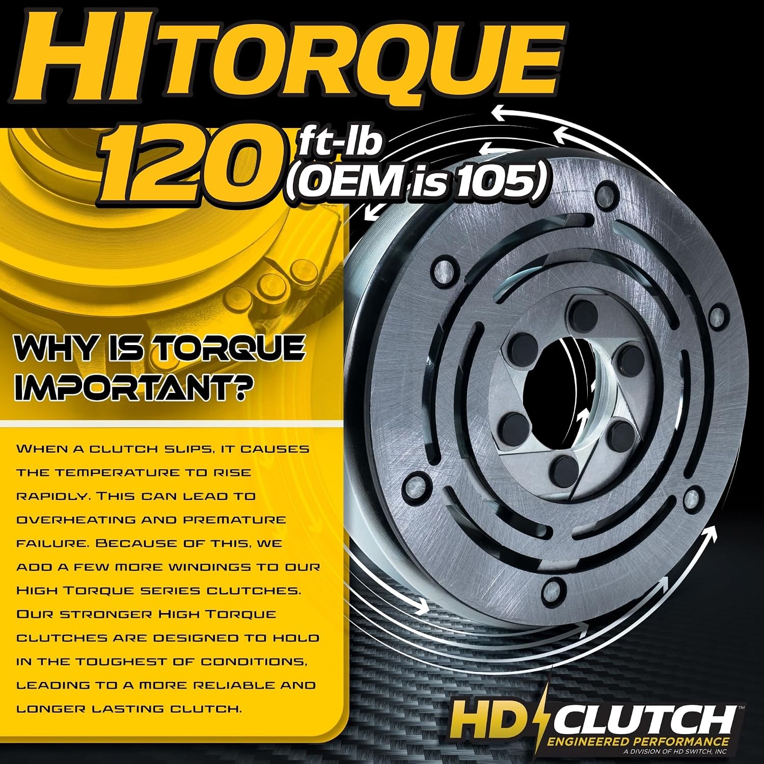 HD Switch BIGBearing HiTorque 120ftlb (OEM 105) Billet Pulley Electric PTO Clutch 532142600 532137140 5215-51 for Husqvarna Poulan Craftsman Ryobi White Flymo AYP Case Mowers 108218x 142600 532108218