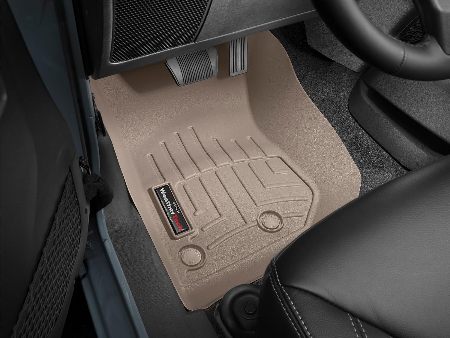 WeatherTech Custom Fit FloorLiners for Jeep Wrangler JK 2-Door, Wrangler JK Unlimited 4-Door, Wrangler 2-Door - 1st Row (455731), Tan