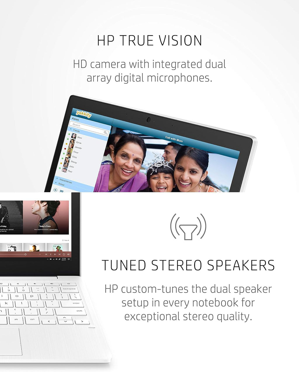 HP Chromebook 11-inch Laptop - Up to 15 Hour Battery Life - MediaTek - MT8183 - 4 GB RAM - 32 GB eMMC Storage - 11.6-inch HD Display - with Chrome OS™ - (11a-na0021nr, 2020 model, Snow White)