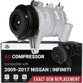 Replacement A/C Compressor Air Conditioning Control - Compatible with Nissan Murano, Maxima, Quest, Pathfinder 3.5L 2009-2014 - Replaces 92600JP01C, 10000652, FG671, 11319C - AC Compressor For Car
