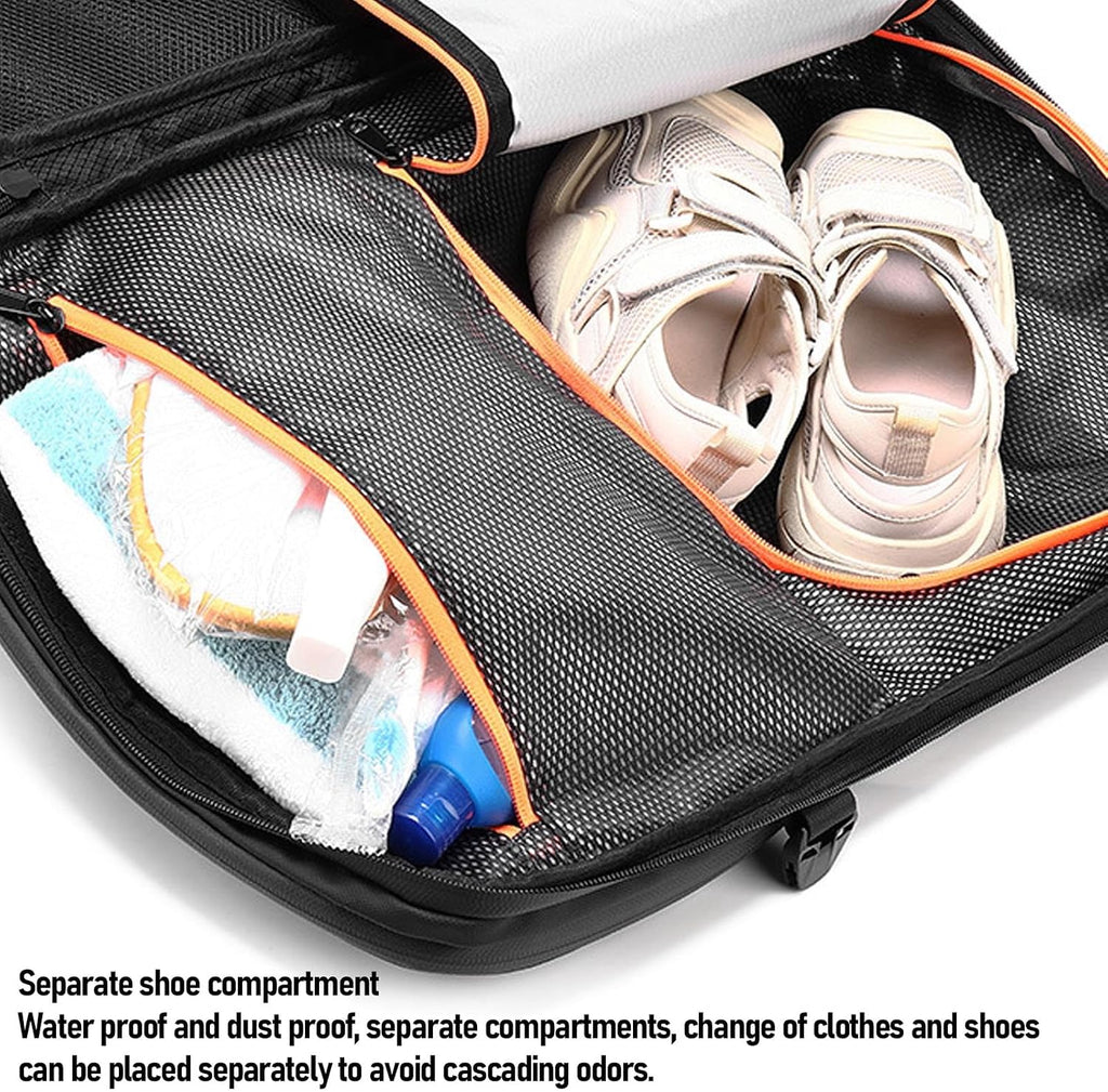 Vacuum Laptop Storage Backpack, Air Pump Vacuum Seal Compression Space Saver Bags, 40L Capacity, Extra Large Travel Backpacks, for Men & Women (Black).