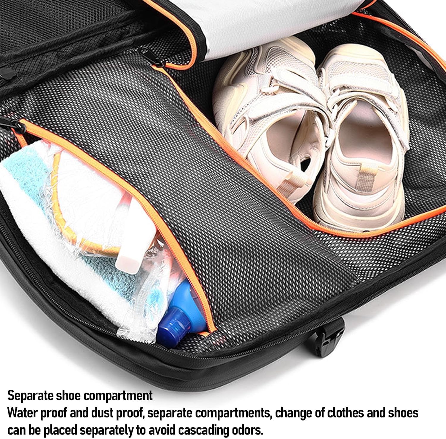 Vacuum Laptop Storage Backpack, Air Pump Vacuum Seal Compression Space Saver Bags, 40L Capacity, Extra Large Travel Backpacks, for Men & Women (Black).