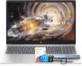 HP 15.6' Laptop – Complete Productivity Solution, Windows 11, Microsoft Office, Intel 4 Core N100, 16GB RAM, 640GB Storage (128GB UFS + 512GB SD Card), Copilot AI, Lightweight – Silver