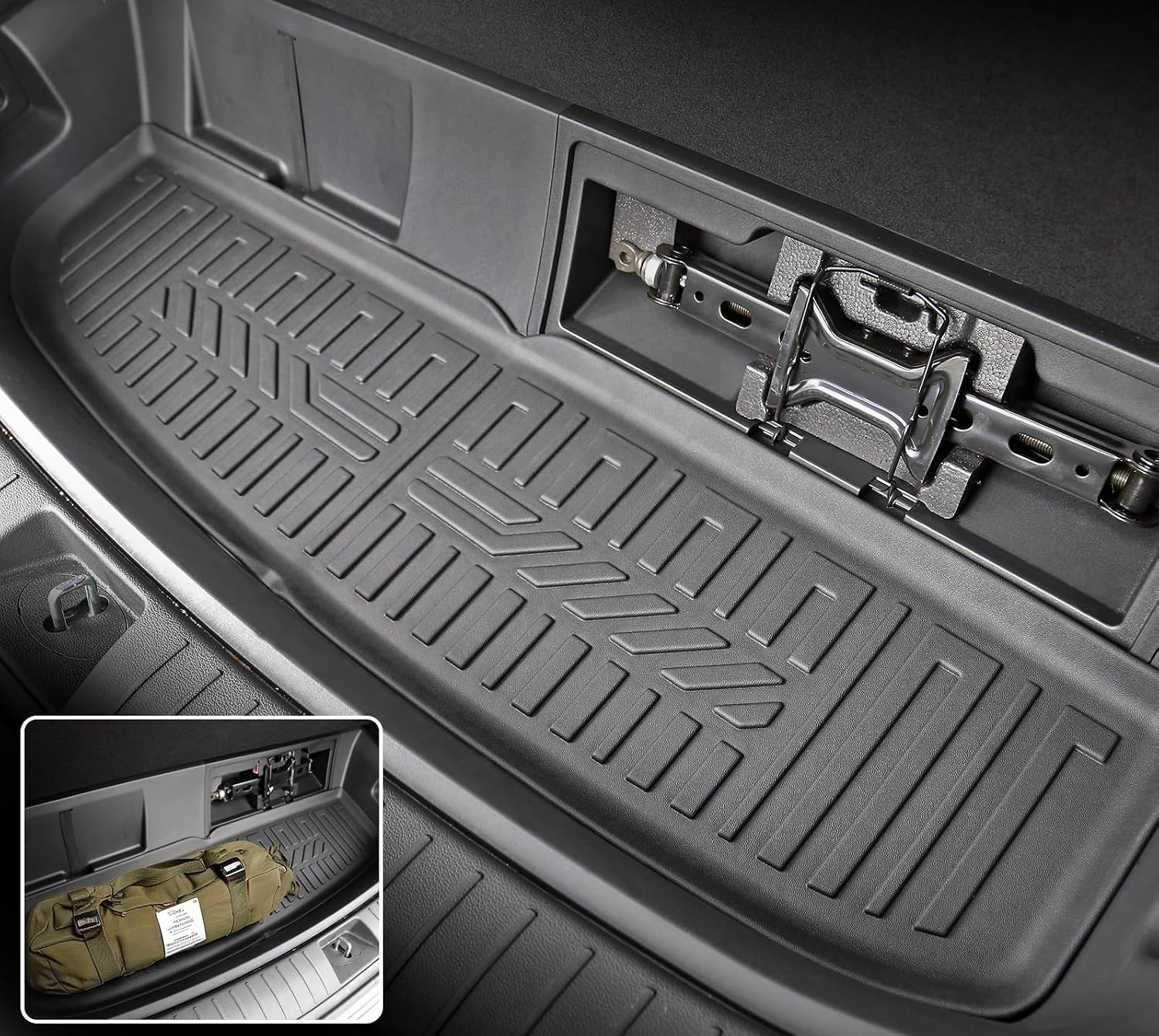Floor Mats Cargo Mat Set for 2020-2024 2025 Hyundai Palisade 7/8 Seat, All Weather TPE Cargo Liner Backrest Mats Trunk Lower Car Mat Accessories for Palisade Calligraphy