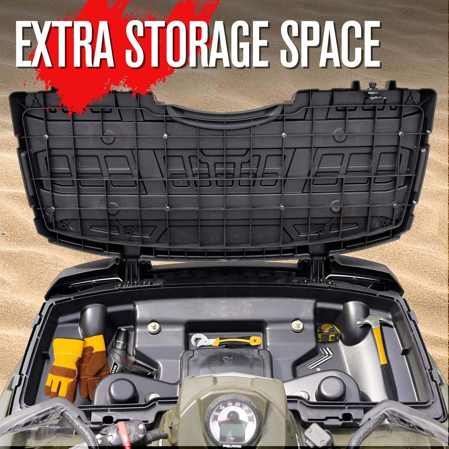 A & UTV PRO Lower Storage Box & Front Service Cover Kit for Polaris Sportsman 400 450 500 600 700 800 2005-2010 Accessories, Replace OEM # 2633162, 2633157, 2633355-070, 2203484, 2PCS
