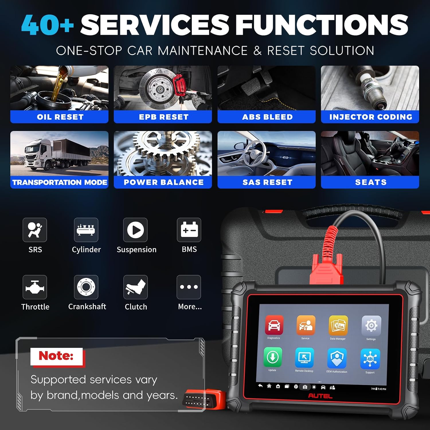 Autel Scanner MaxiCOM MK900, OE All-System OBD2 Scanner & Bidirectional Tool, 8in Up of MK808S MK808BT MX808S MK808Z, 3000+ Active Tests, 40+ Service, CAN-FD&DOIP, Smart Auto VI-N, FCA Auto Auth 11OS