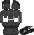 YITAMOTOR Floor Mats for Chrysler Pacifica 2017-2026 7/8 Passenger (No Hybrid) & Voyager 2020-2026, Custom Fit All Weather Anti-Slip TPE Rubber Automotive Accessories, 3 Row & Cargo Liner Set, Black